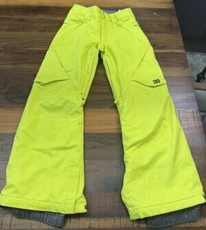 DC 10K SNOW BANSHEE SNOWBOARD PANTS LIME GREEN KIDS SMALL 8